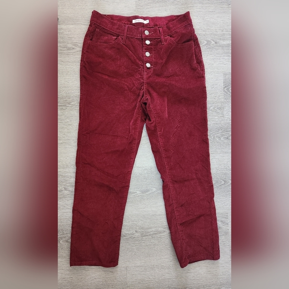 Levi's High Rise Corduroy Jeans - Burgundy